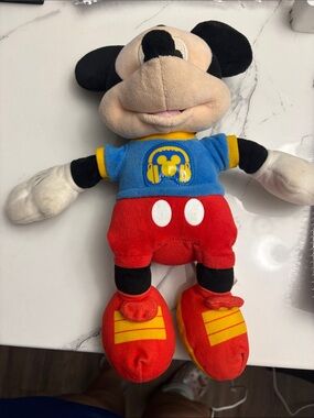Disney Mickey Mouse Plush - Blue, Red, Yellow, Black & White